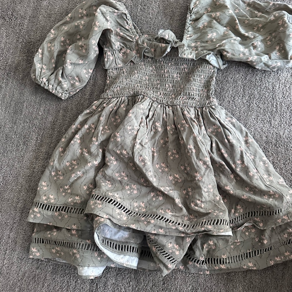 Noralee Floral Kids Dress in Green